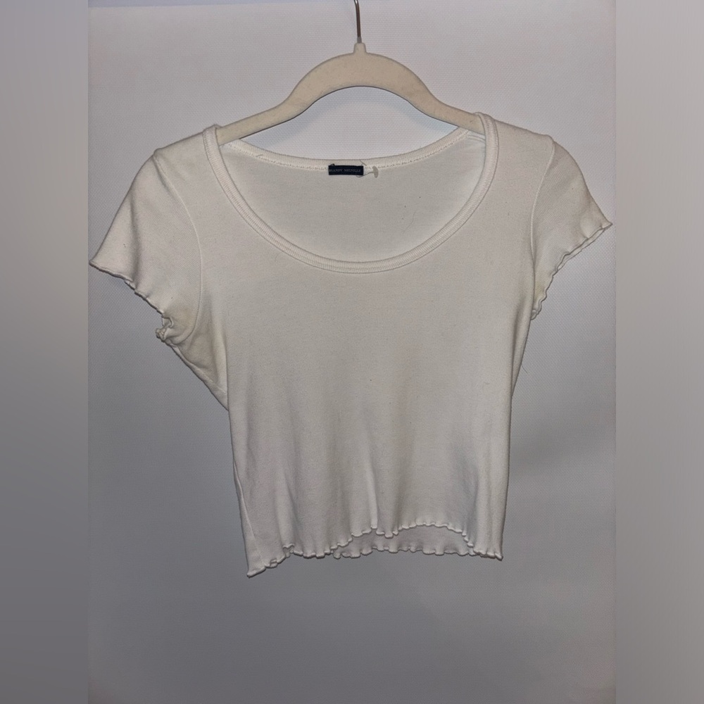 Brandy Melville Ruffle Crop Baby Tee